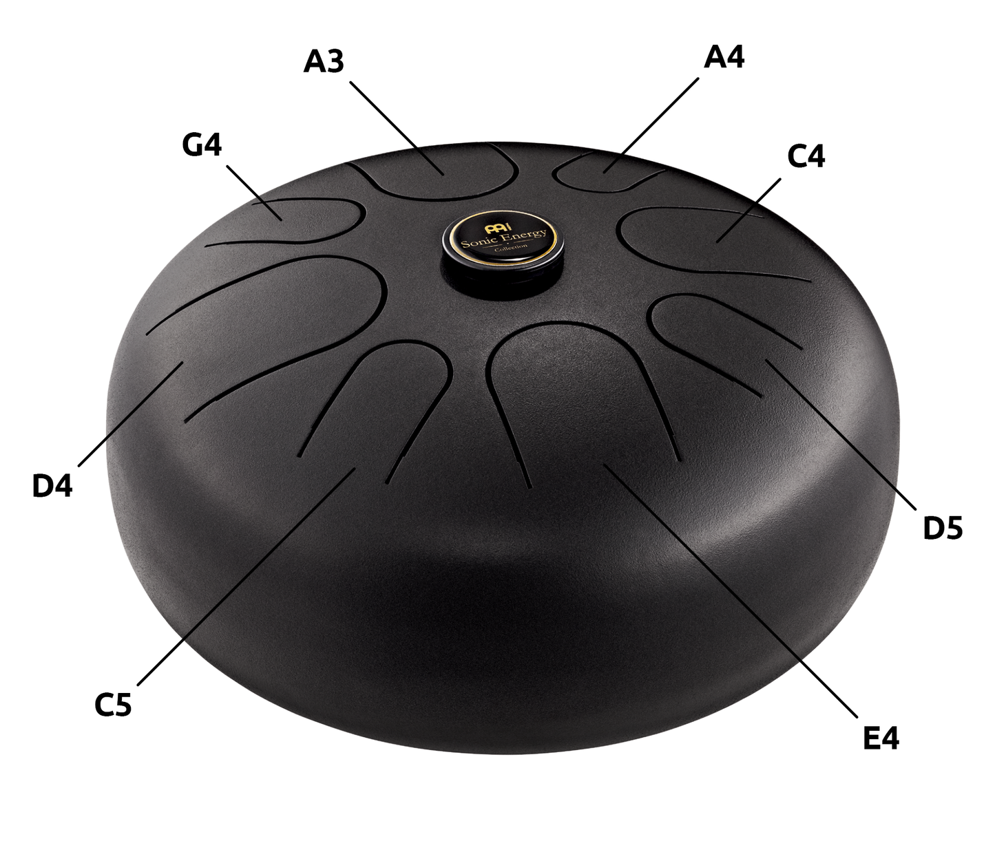 12" Steel Tongue Drum, A Minor, Black