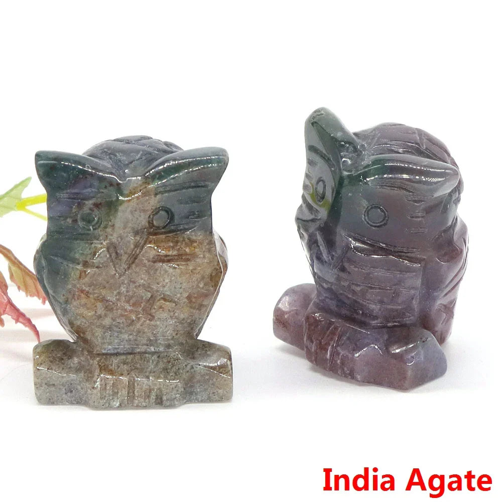 Mystical Owl Crystal Figurines for Protection and Love