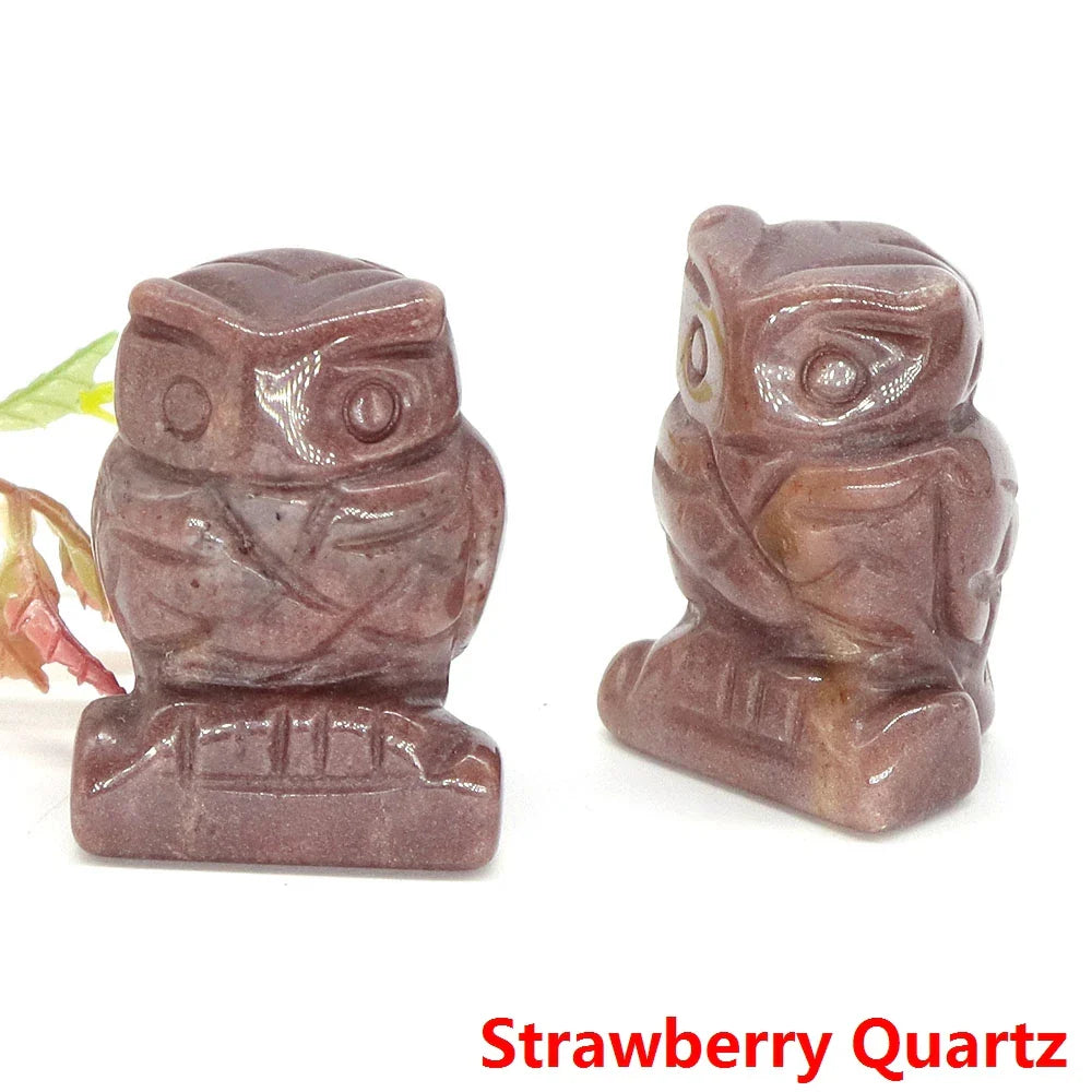 Mystical Owl Crystal Figurines for Protection and Love