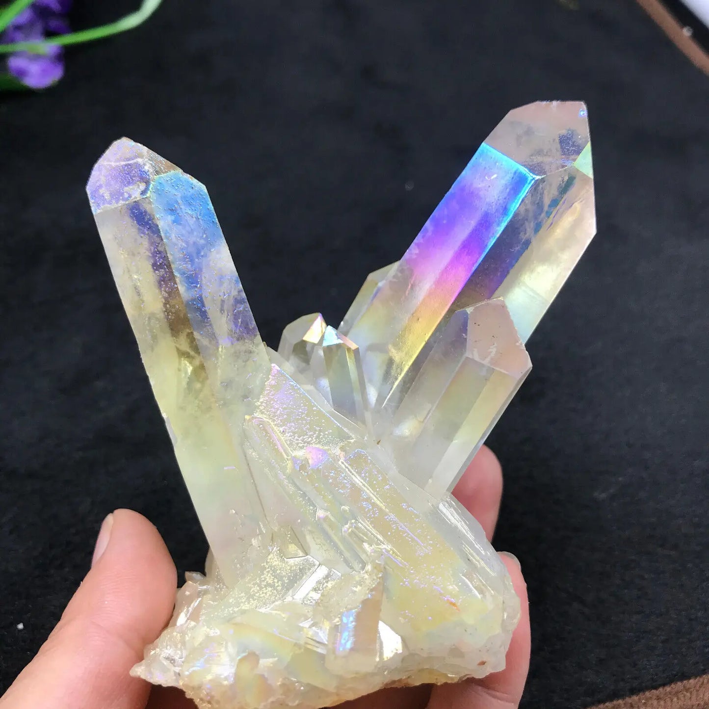 Rainbow Angel Aura Quartz Crystal For Healing And Protection