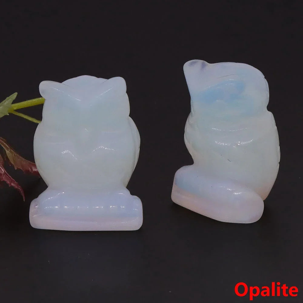 Mystical Owl Crystal Figurines for Protection and Love