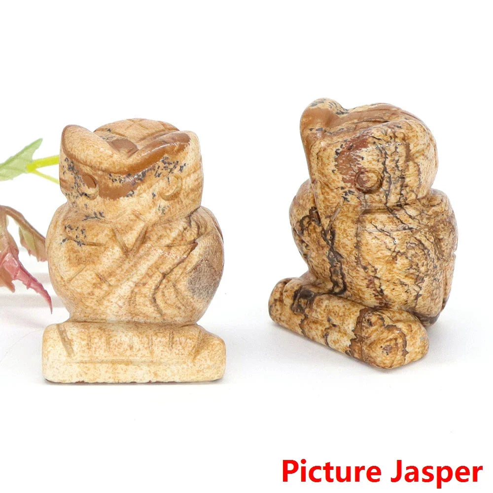 Mystical Owl Crystal Figurines for Protection and Love