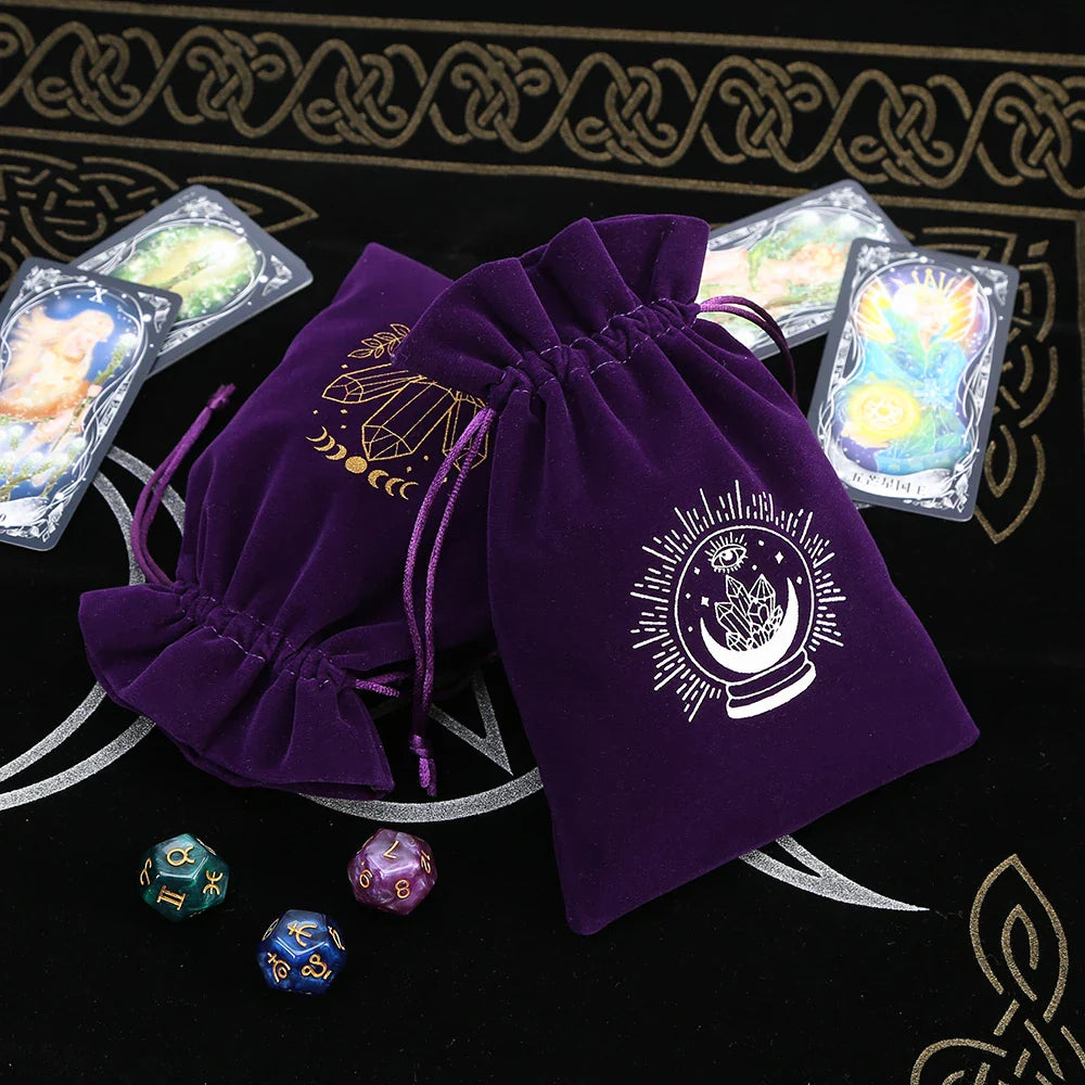 Premium Witchy Purple Velvet Tarot Card Protection Bags