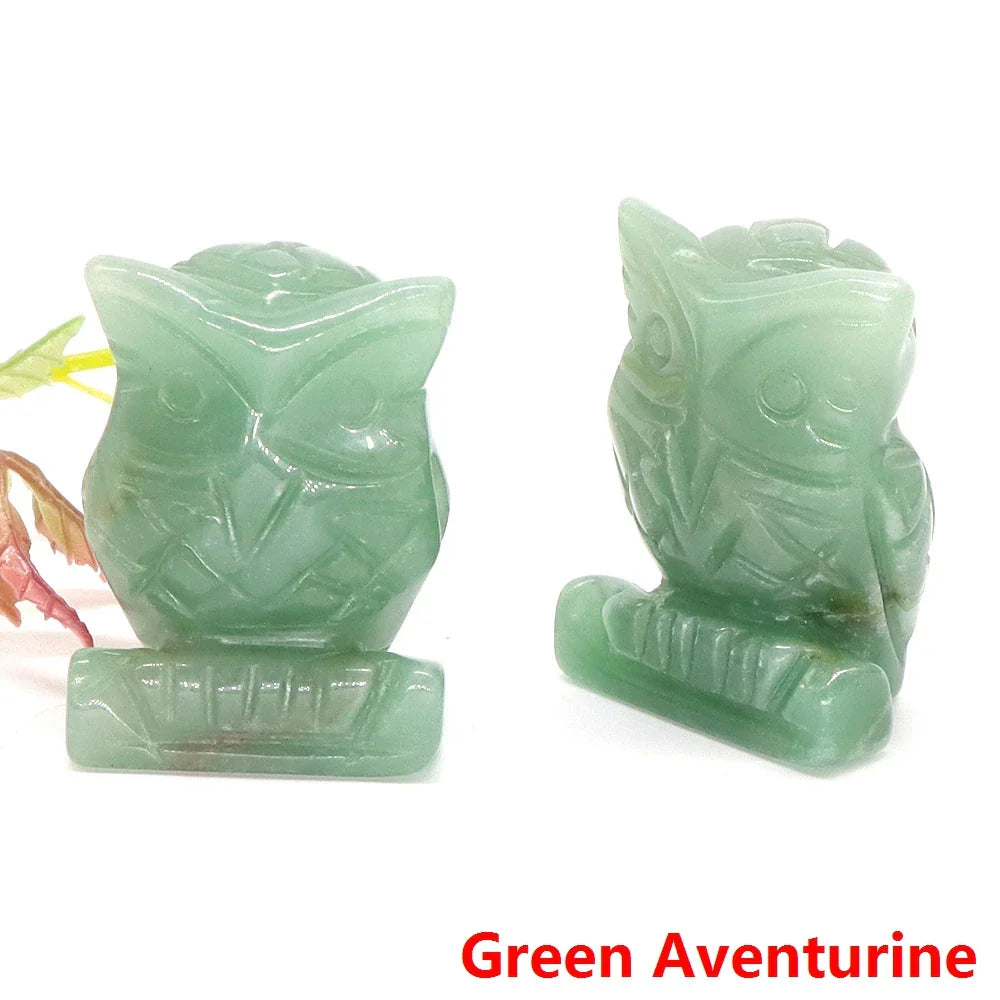 Mystical Owl Crystal Figurines for Protection and Love