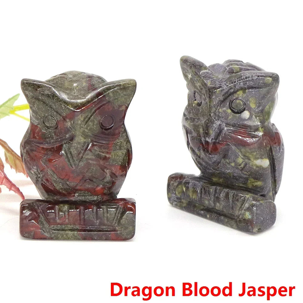 Mystical Owl Crystal Figurines for Protection and Love