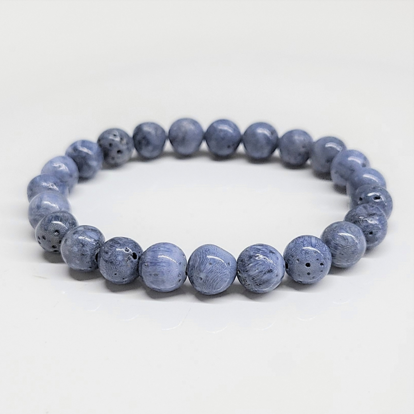 Blue Coral Round Bead Bracelet - Diplomatic Calm