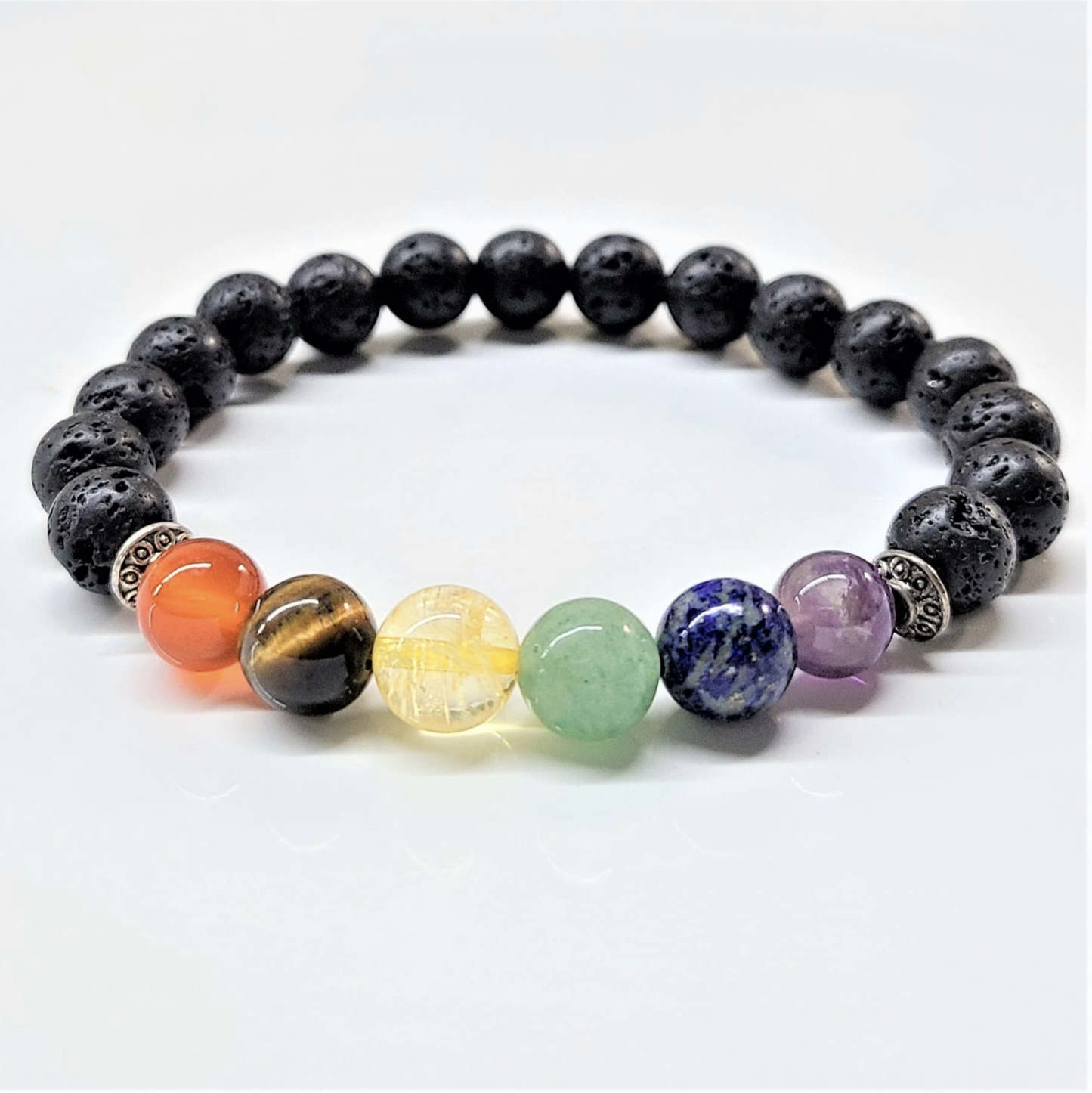 Lava Chakra Round Bead Bracelet 8mm - Steadfast Courage