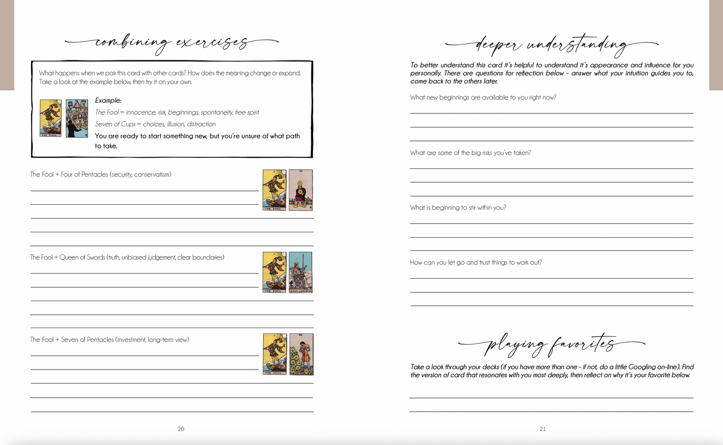 Mystical Intuitive Tarot Workbook: Decoding The Cards