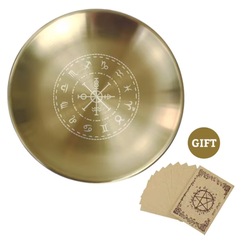 Gold Tree of Life Ritual Altar Plates for Smudging