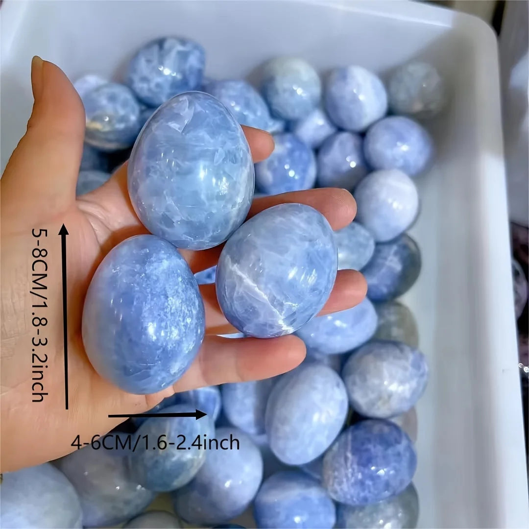 Celestite Healing Crystal Palm Stone For Stress Relief