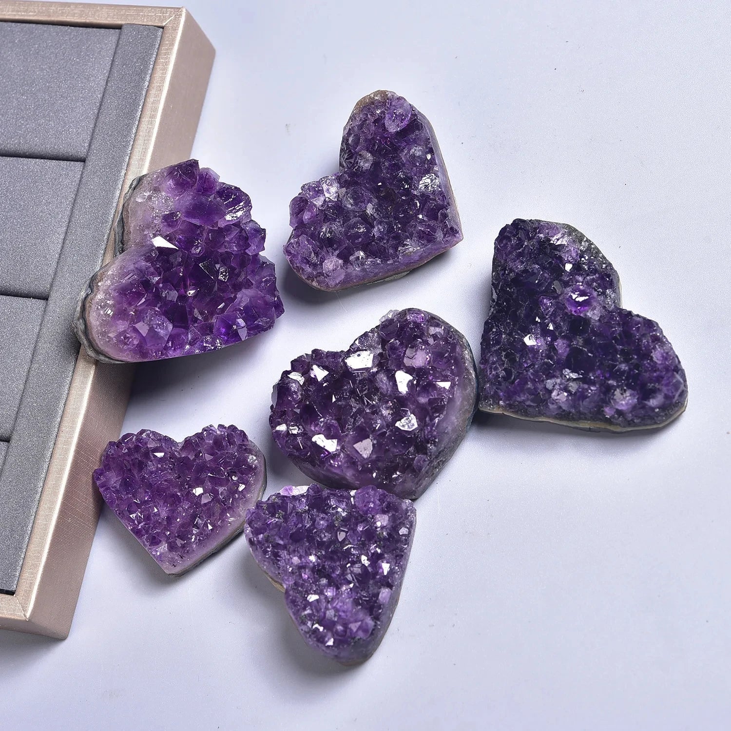 Healing Amethyst Druzy Crystal Heart for Anxiety Relief