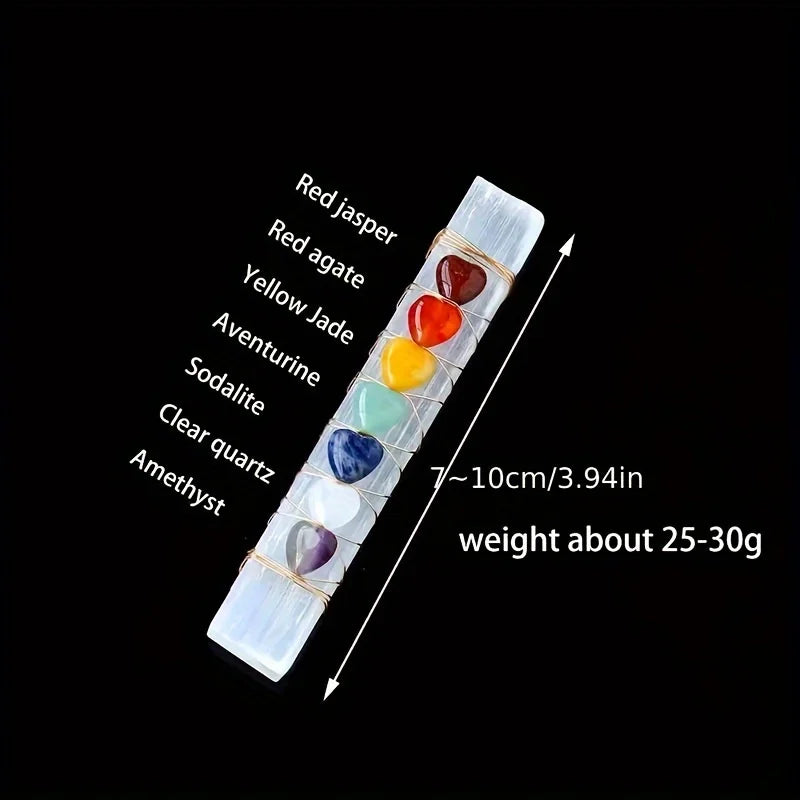 Premium Chakra Heart Selenite Crystal Wand for Healing