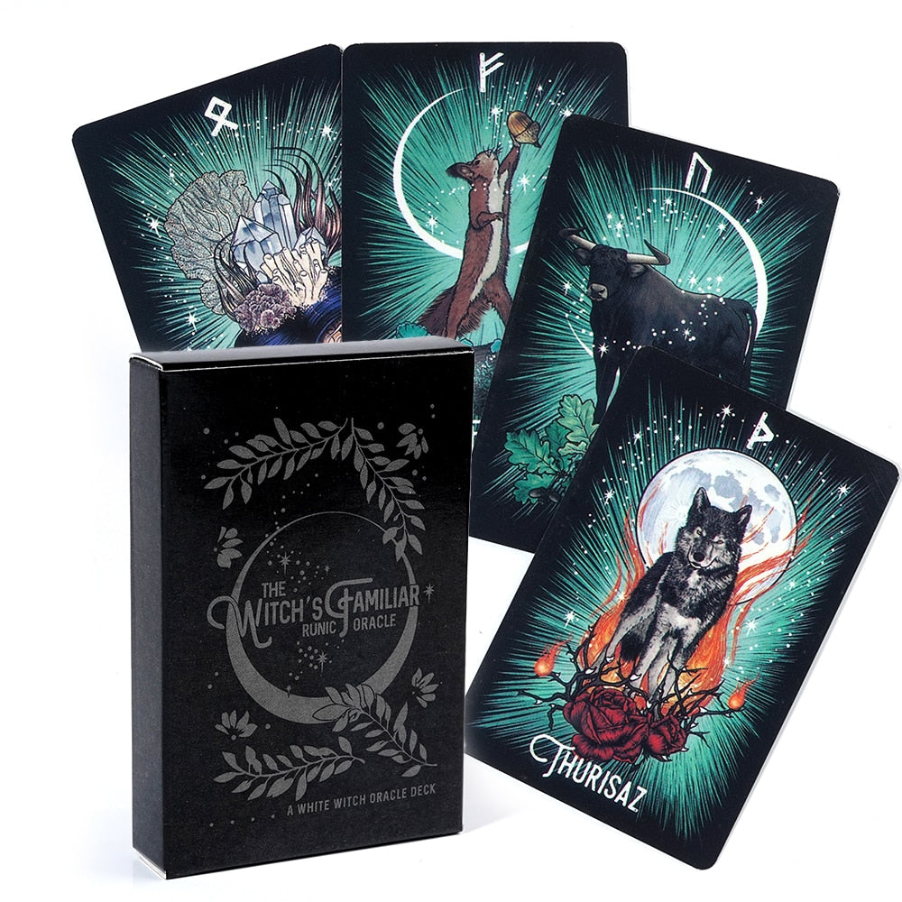 The Witch's Familiar Runic Oracle Deck for Mystical Guidance