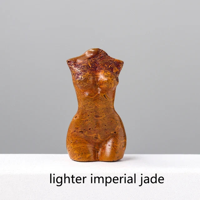 Natural Crystal Female Figurines with Healing Stones