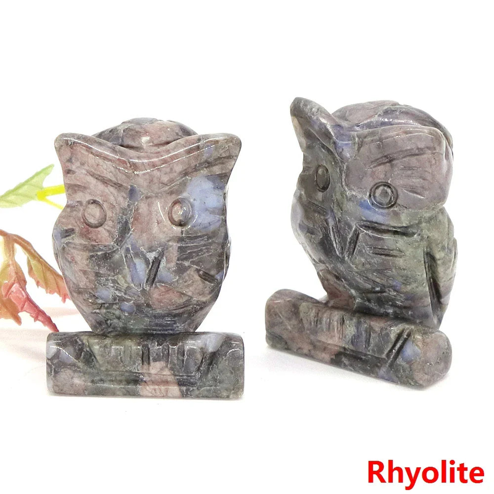 Mystical Owl Crystal Figurines for Protection and Love