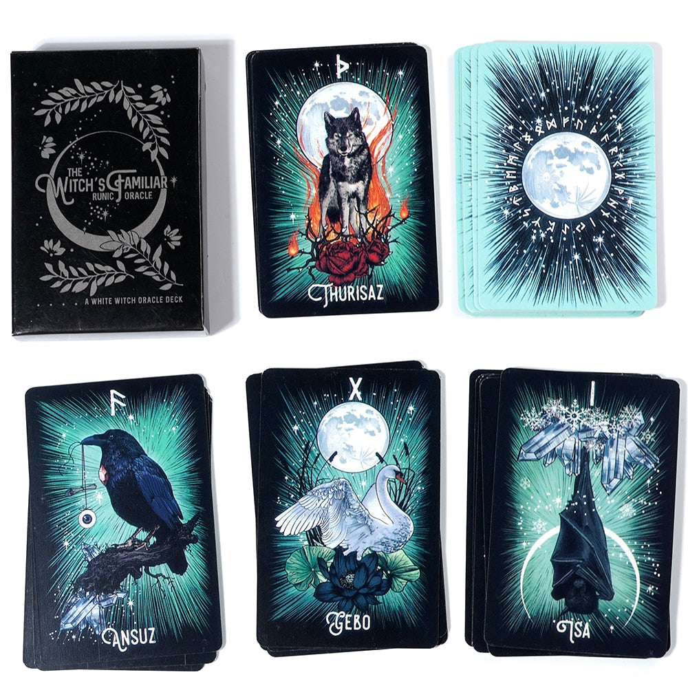 The Witch's Familiar Runic Oracle Deck for Mystical Guidance