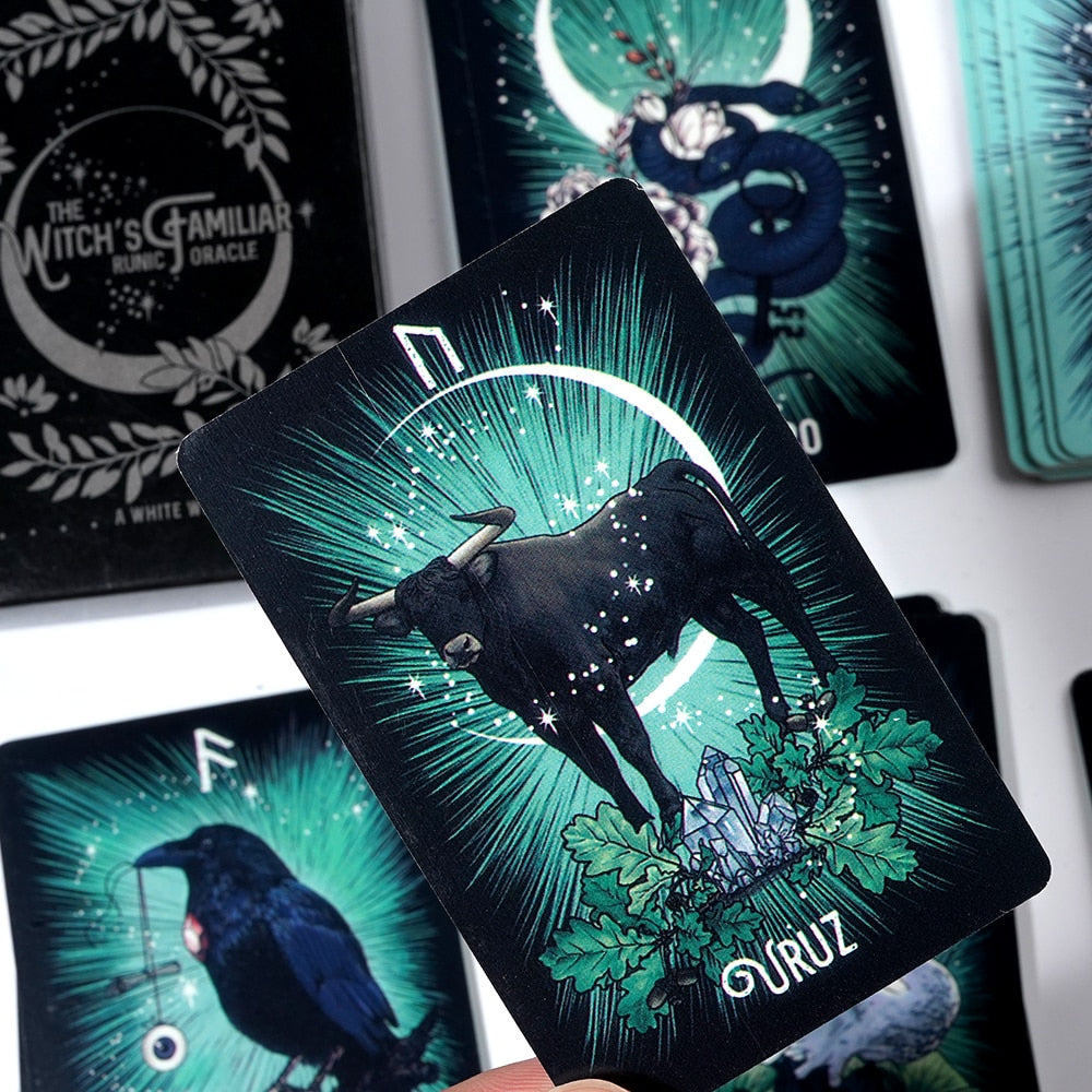 The Witch's Familiar Runic Oracle Deck for Mystical Guidance