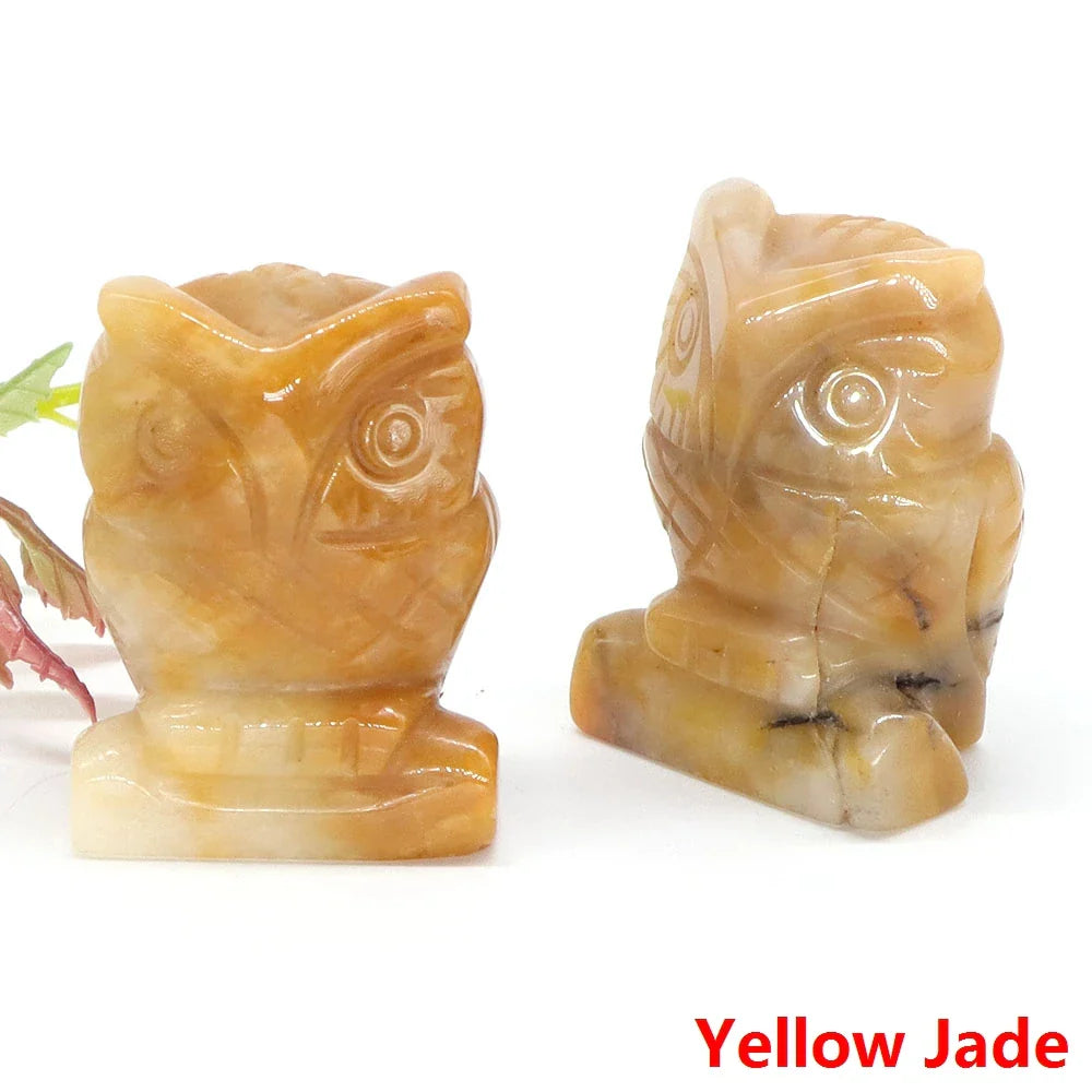 Mystical Owl Crystal Figurines for Protection and Love