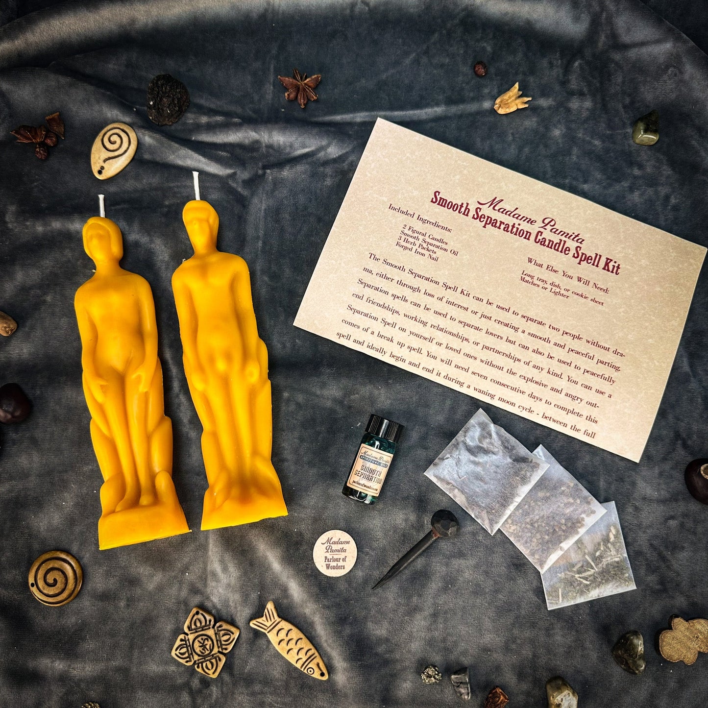 Smooth Separation Candle Spell Kit - Human/Male | Peaceful Parting