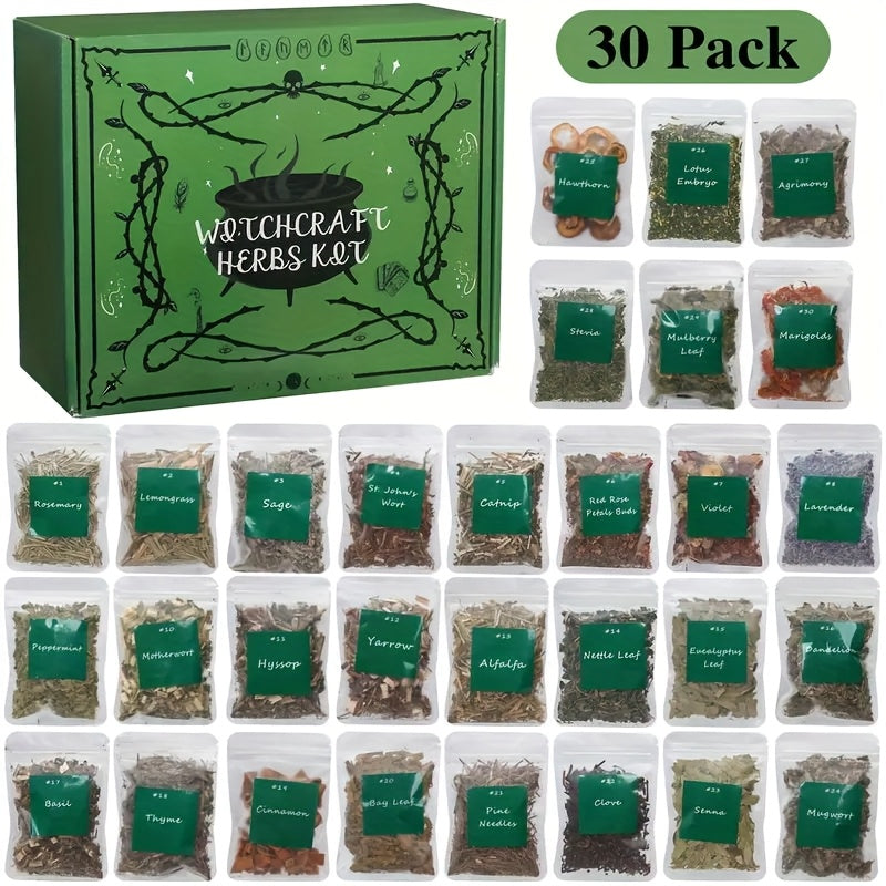 Green Witchcraft Herbs Kit for Wiccan Rituals and Spells