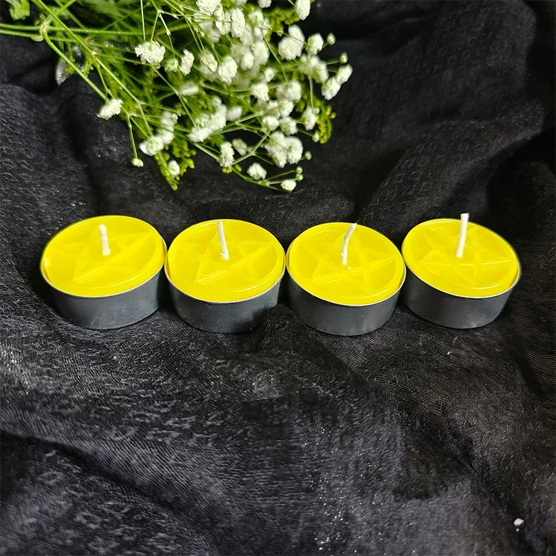 Pentacle Beeswax Tea Light Candles for Rituals and Spells