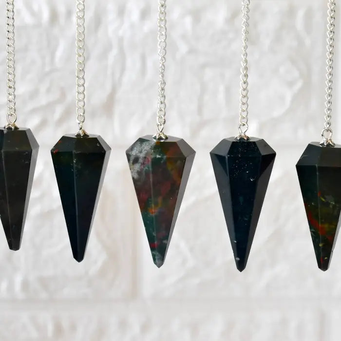 Bloodstone Crystal Pendulum for Divination and Healing
