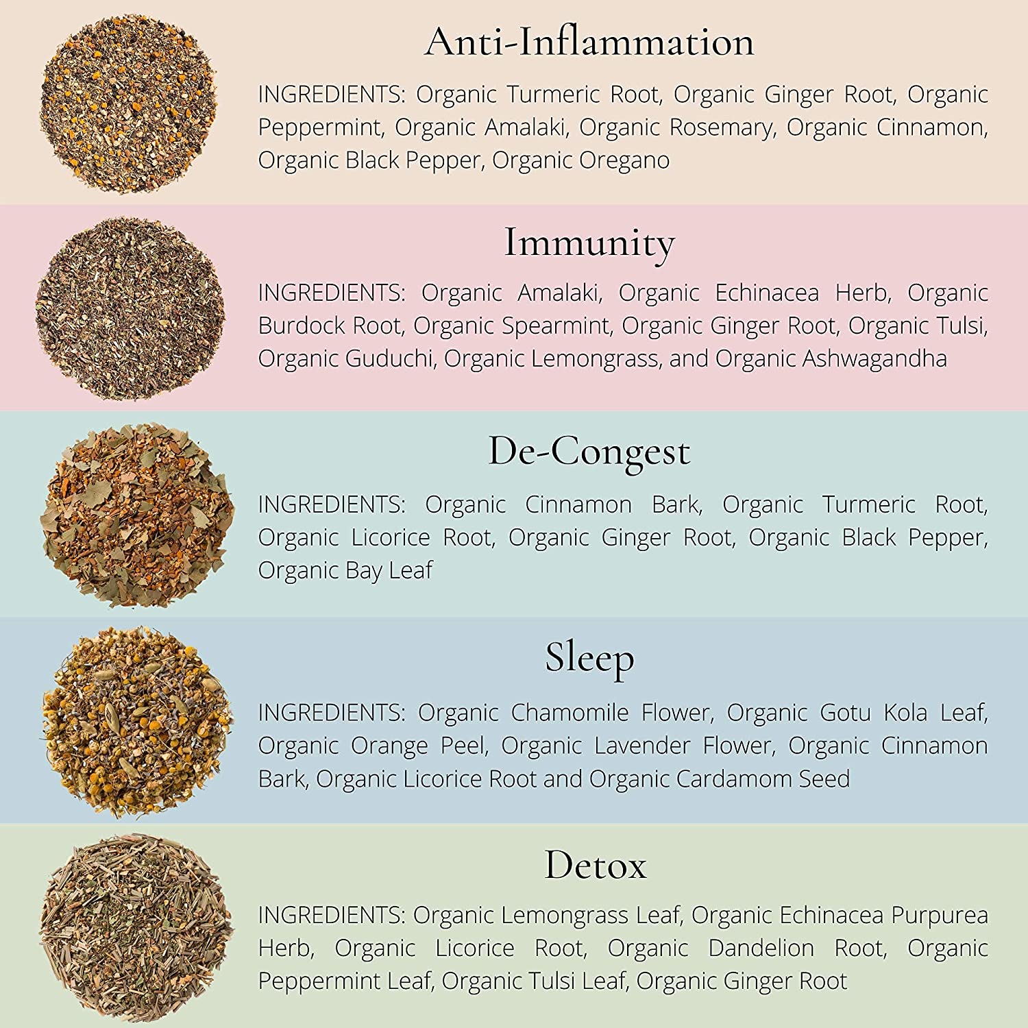 Gardenika USDA Organic Loose Leaf Herbal Tea Sampler
