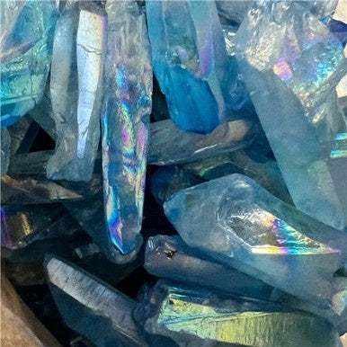 Aqua Aura Crystal Points for Psychic Healing Protection