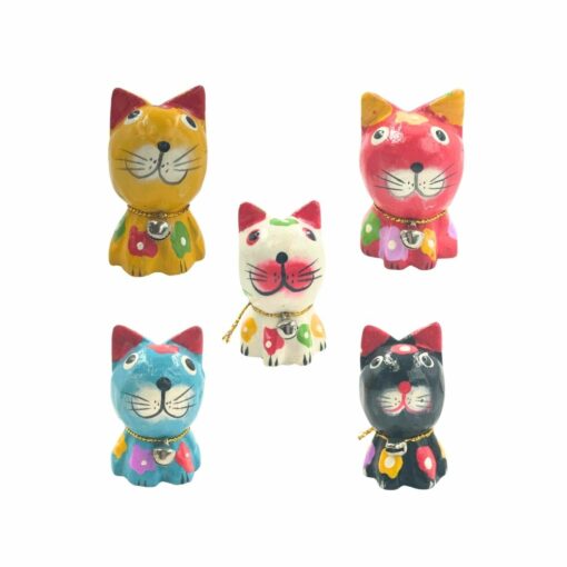 Wooden Cat Figurine (1.50″ H x 1″ L)