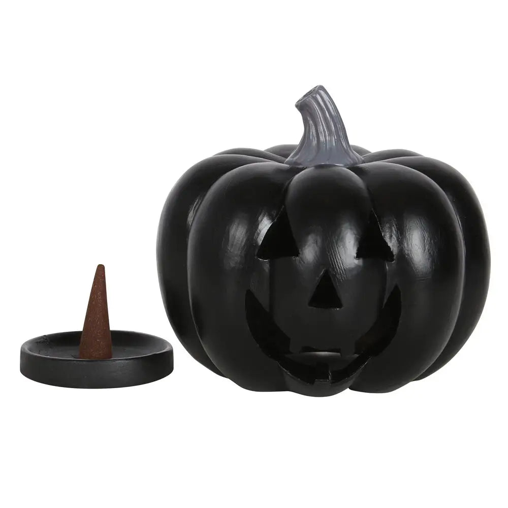 Black Pumpkin Halloween Incense Cone Holder by MysticsVibe
