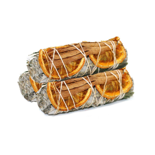Cinnamon Orange White Sage Smudge Stick For Cleansing