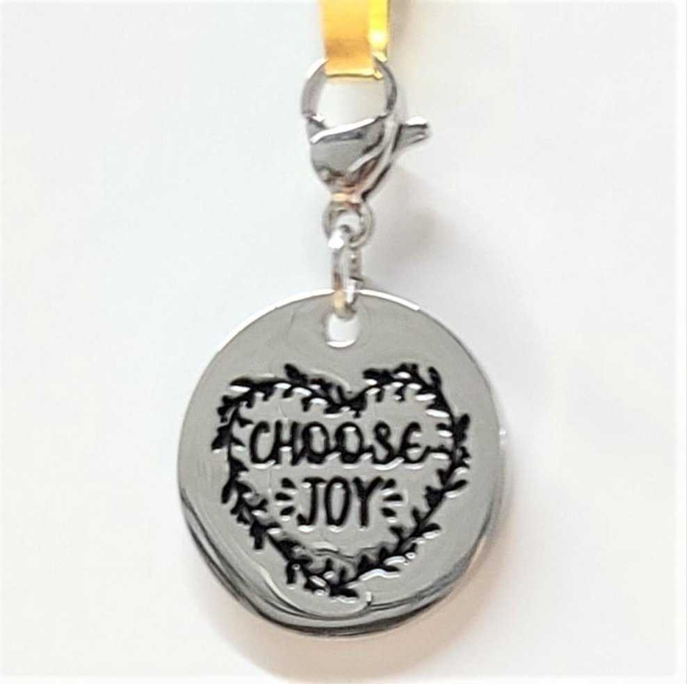 Choose Joy Charm Stainless