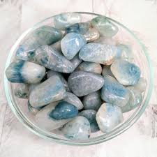Chrysocolla in Quartz Tumbled