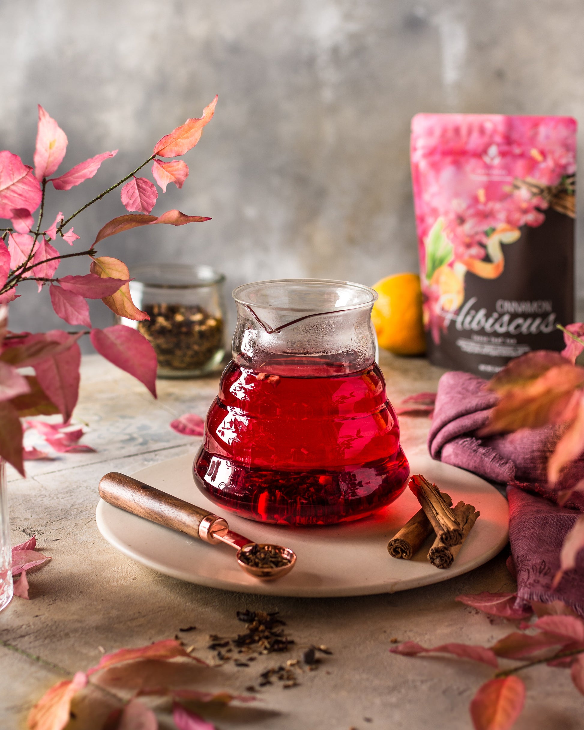 Organic Cinnamon Hibiscus Tea for Heart Health - Caffeine Free