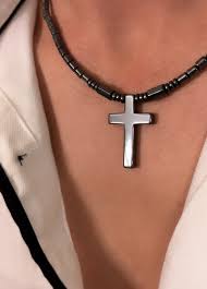 Hematite Cross Beaded Necklace