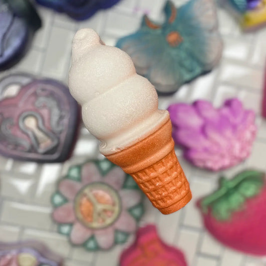 Ice Cream Scented Foamy Bath Bomb For Sensitive Skin