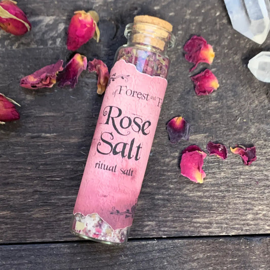 Premium Rose Ritual Salt for Spiritual Healing and Clarity