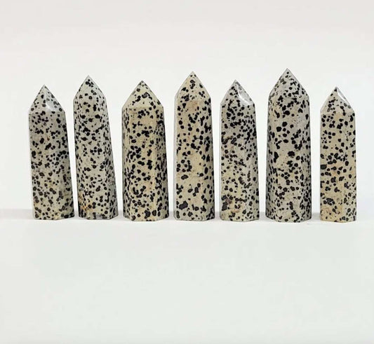 Dalmatian Jasper Crystal Tower For Joyful Grounding