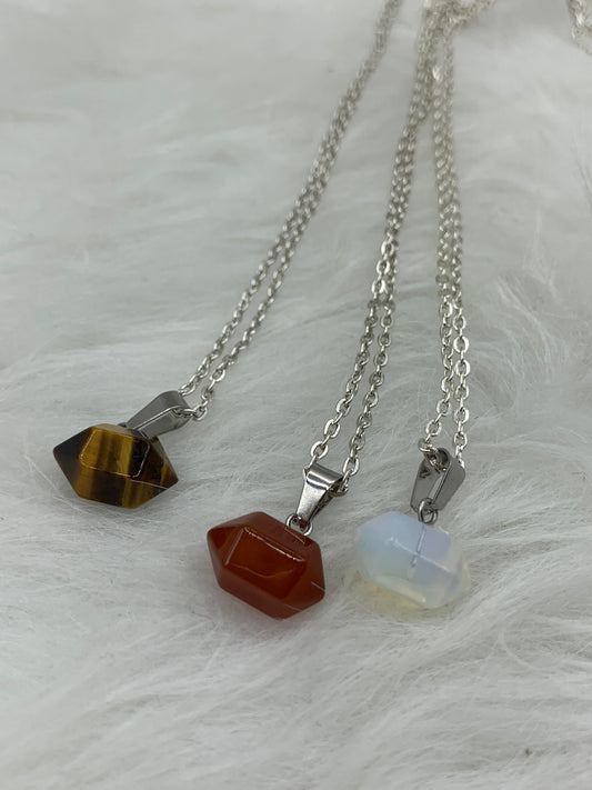 Assorted Gemstone Double Point Necklace