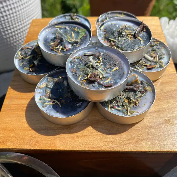 Handmade Healing And Prosperity Tea Light Spell Candles