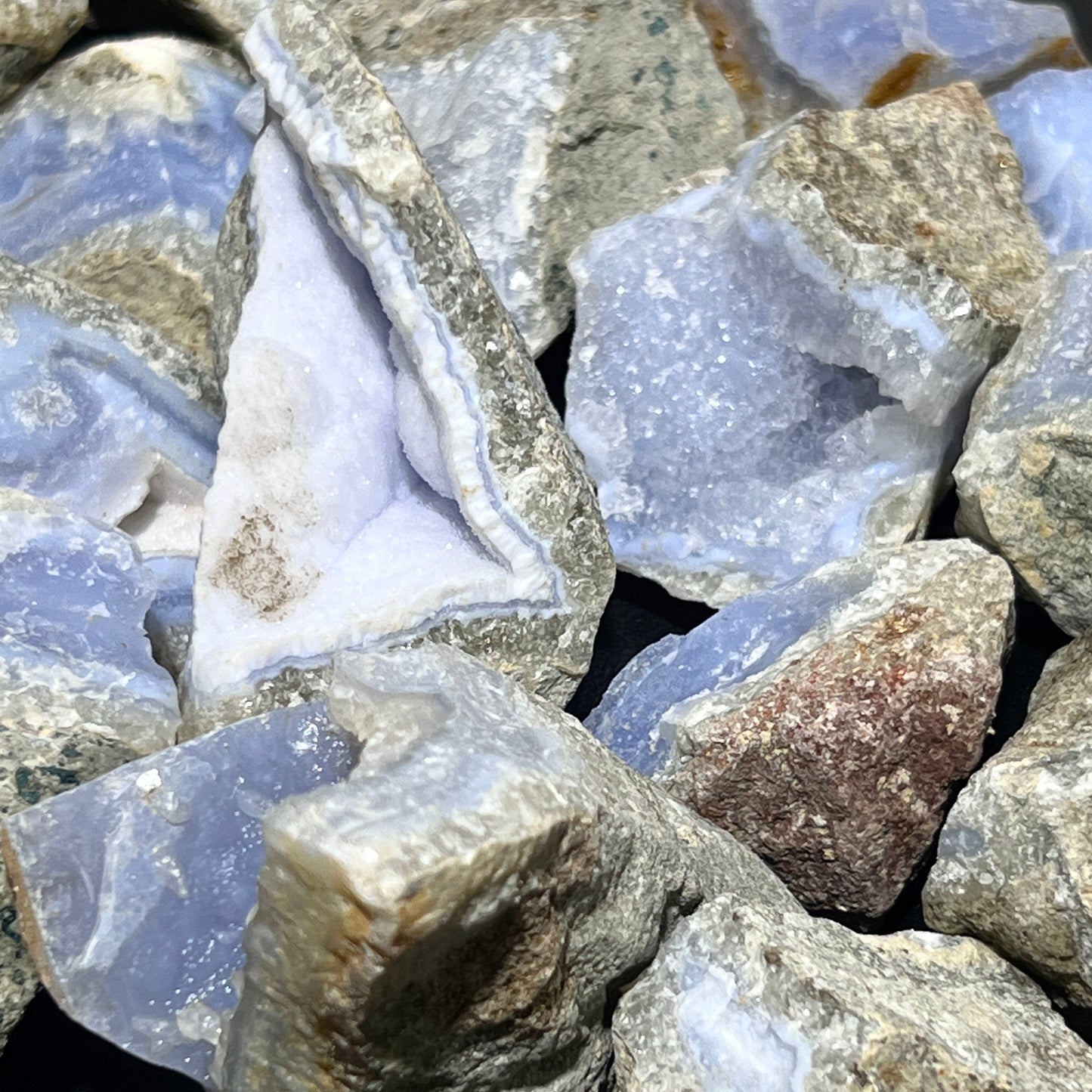 Blue Lace Agate Rough (1 Kilo)(2.2 LBs) Bulk Wholesale Lot
