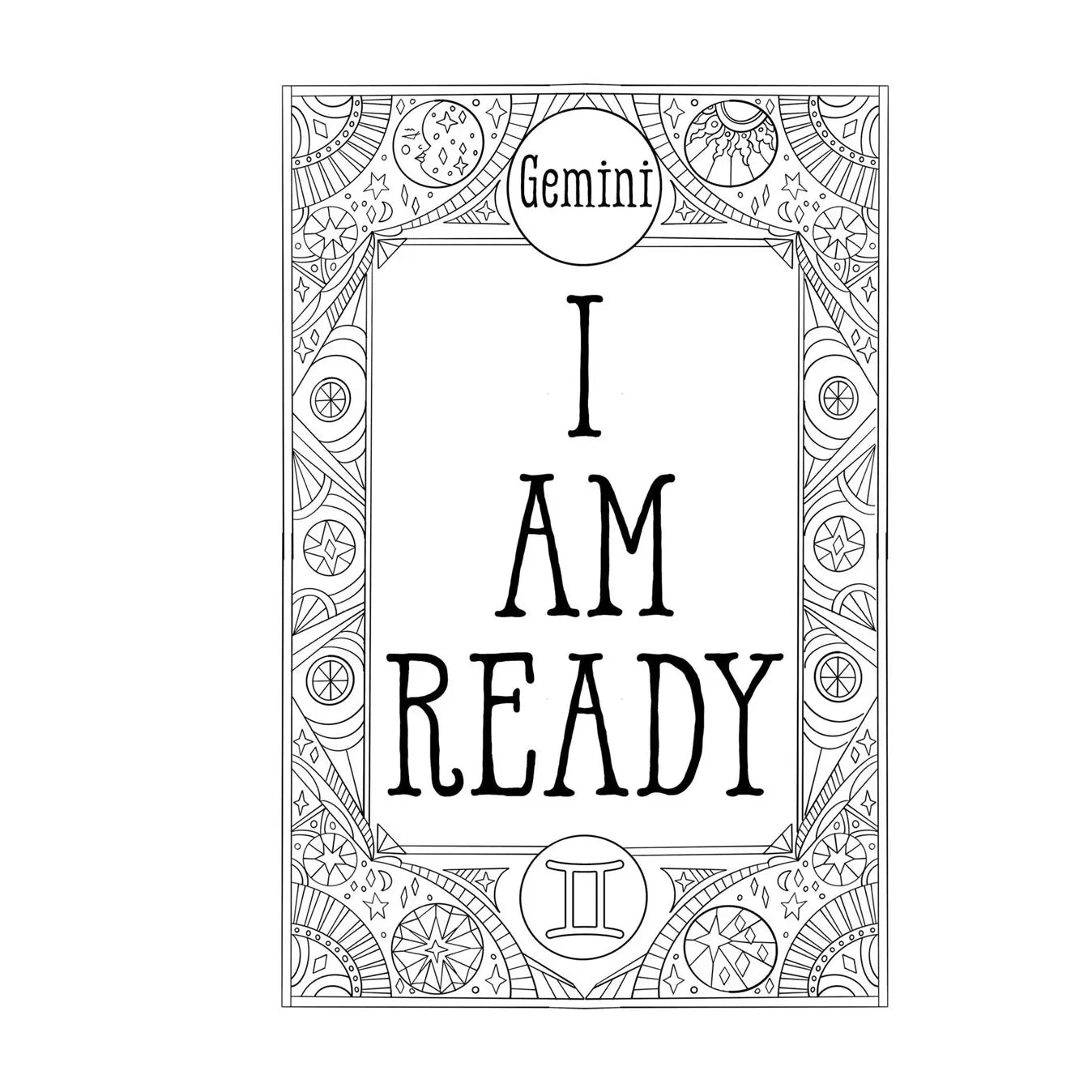 Gemini Adult Coloring Book for Relaxation and Healing