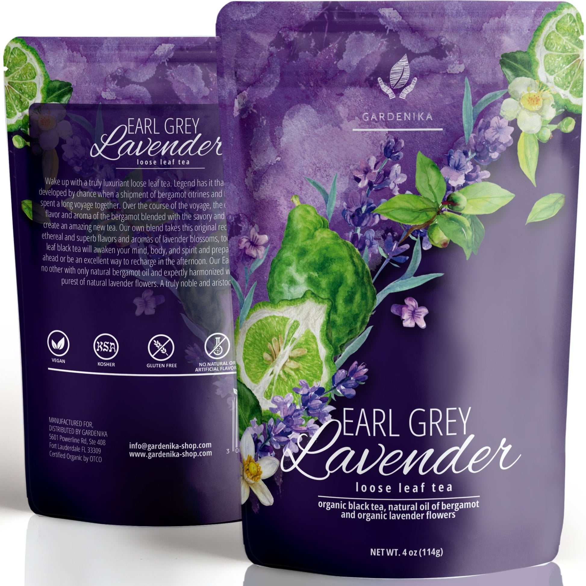 Organic Earl Grey Lavender Loose Tea Blend with Bergamot