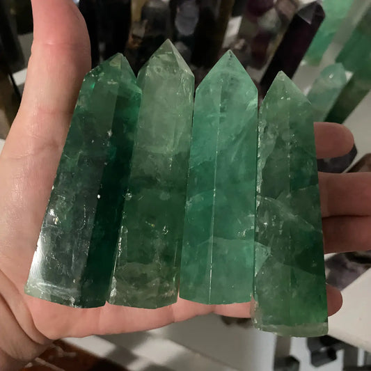 Green Fluorite Crystal Towers for Healing and Protection