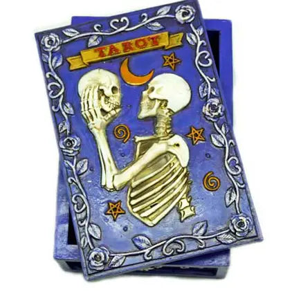 Premium Mystical Hand-Painted Skull Tarot Storage Box