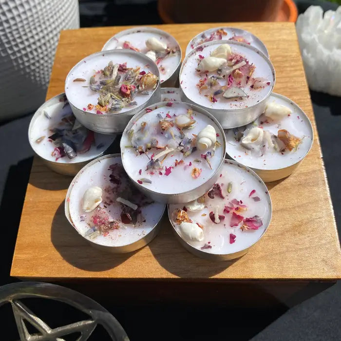 Handmade Healing And Prosperity Tea Light Spell Candles