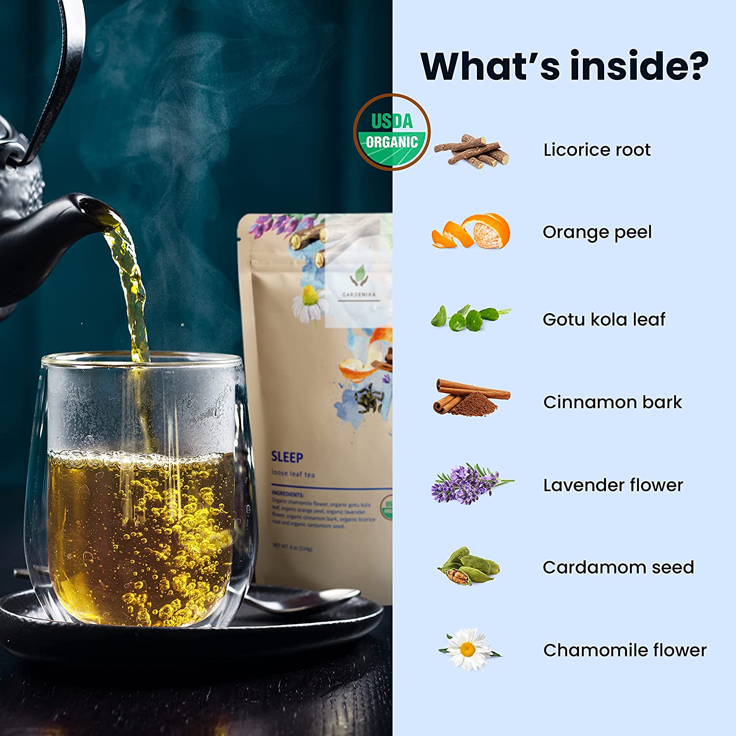 USDA Organic Sleep Calm Chamomile Loose Leaf Tea, 4 oz
