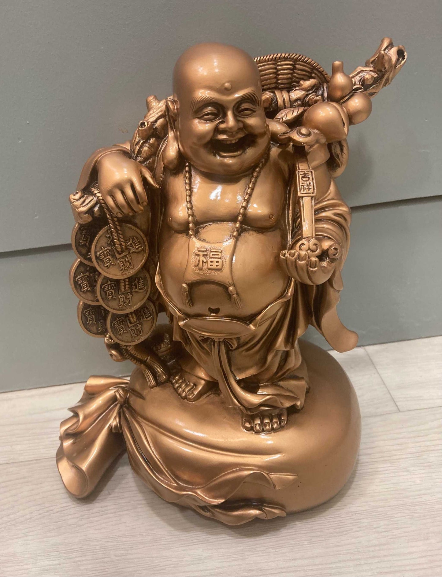 Bronze Laughing Fortune Buddha