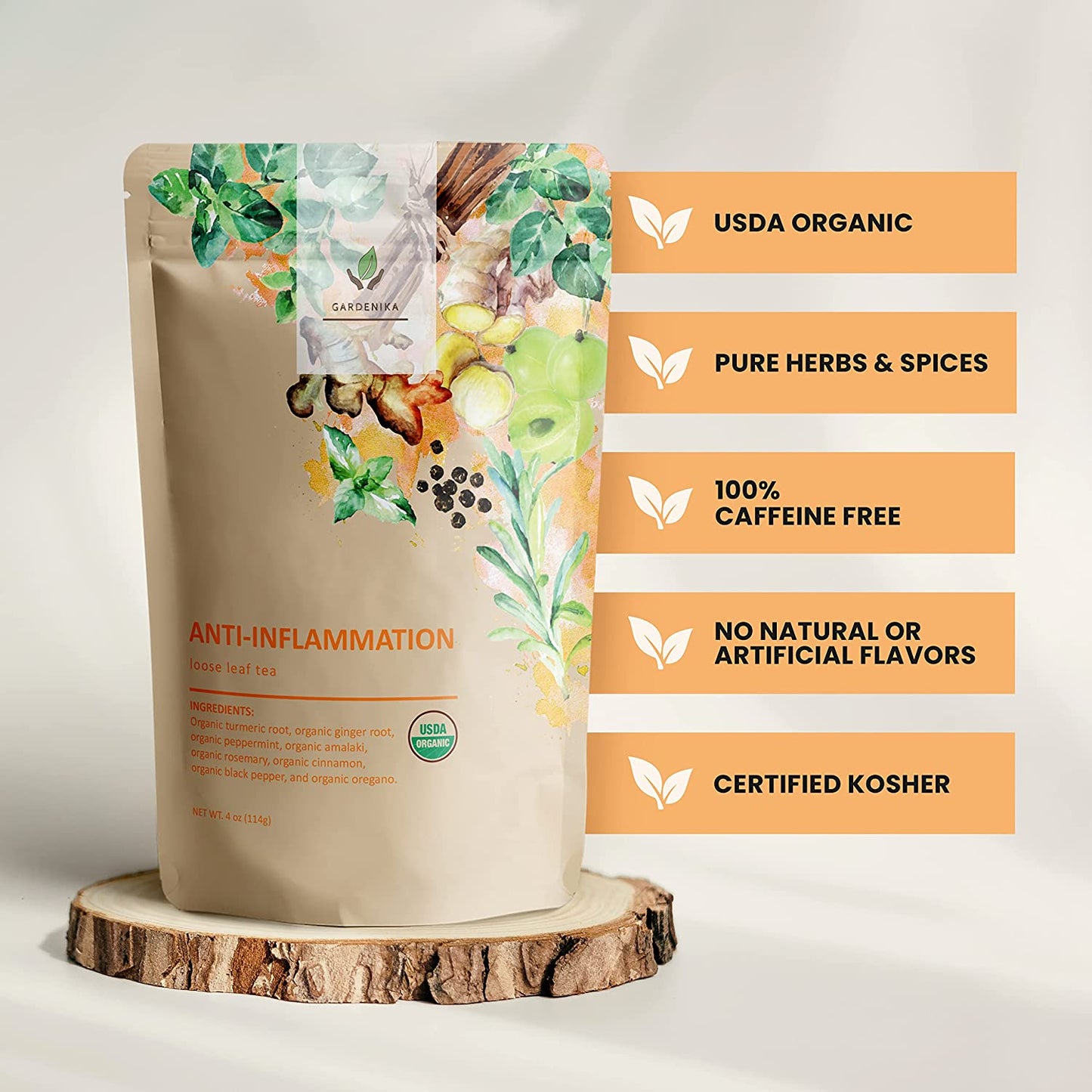 USDA Organic Anti-Inflammatory Herbal Tea, Loose Leaf