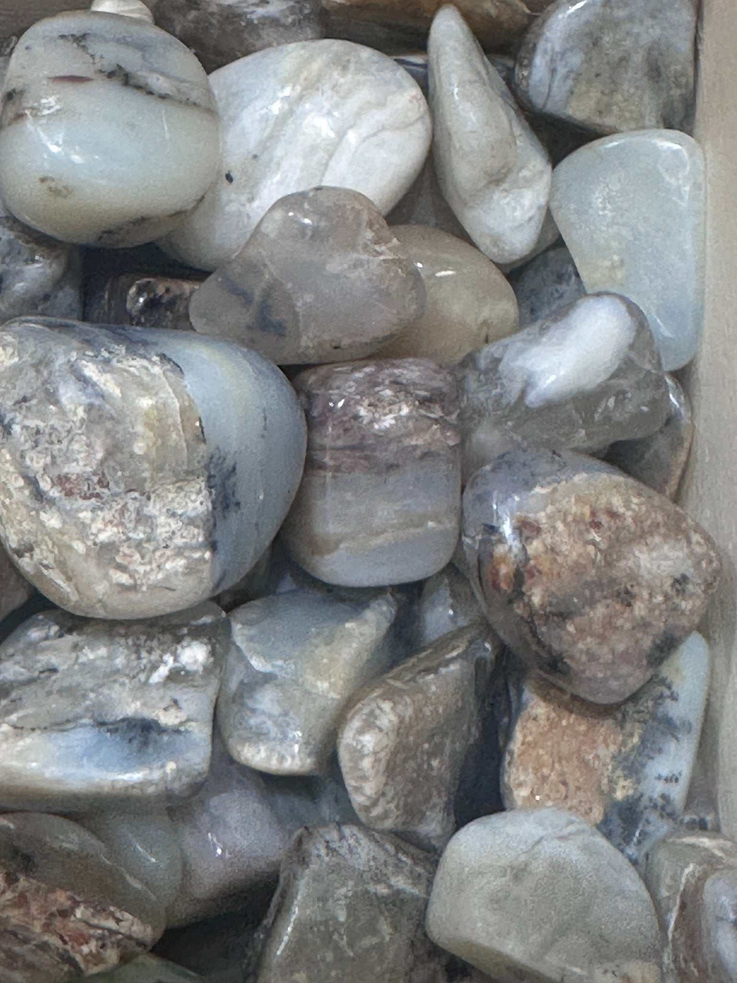 Healing Peruvian Blue Opal Tumbled Stone for Relaxation